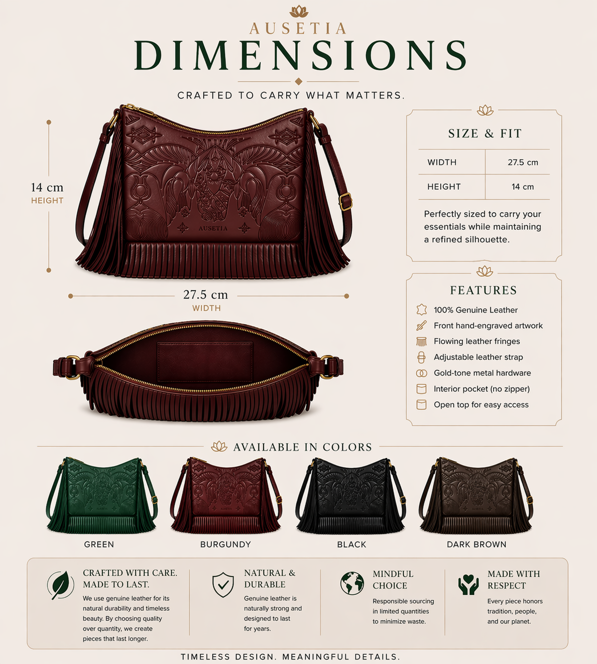 Bound in Light | Burgundy Fringe Leather Bag