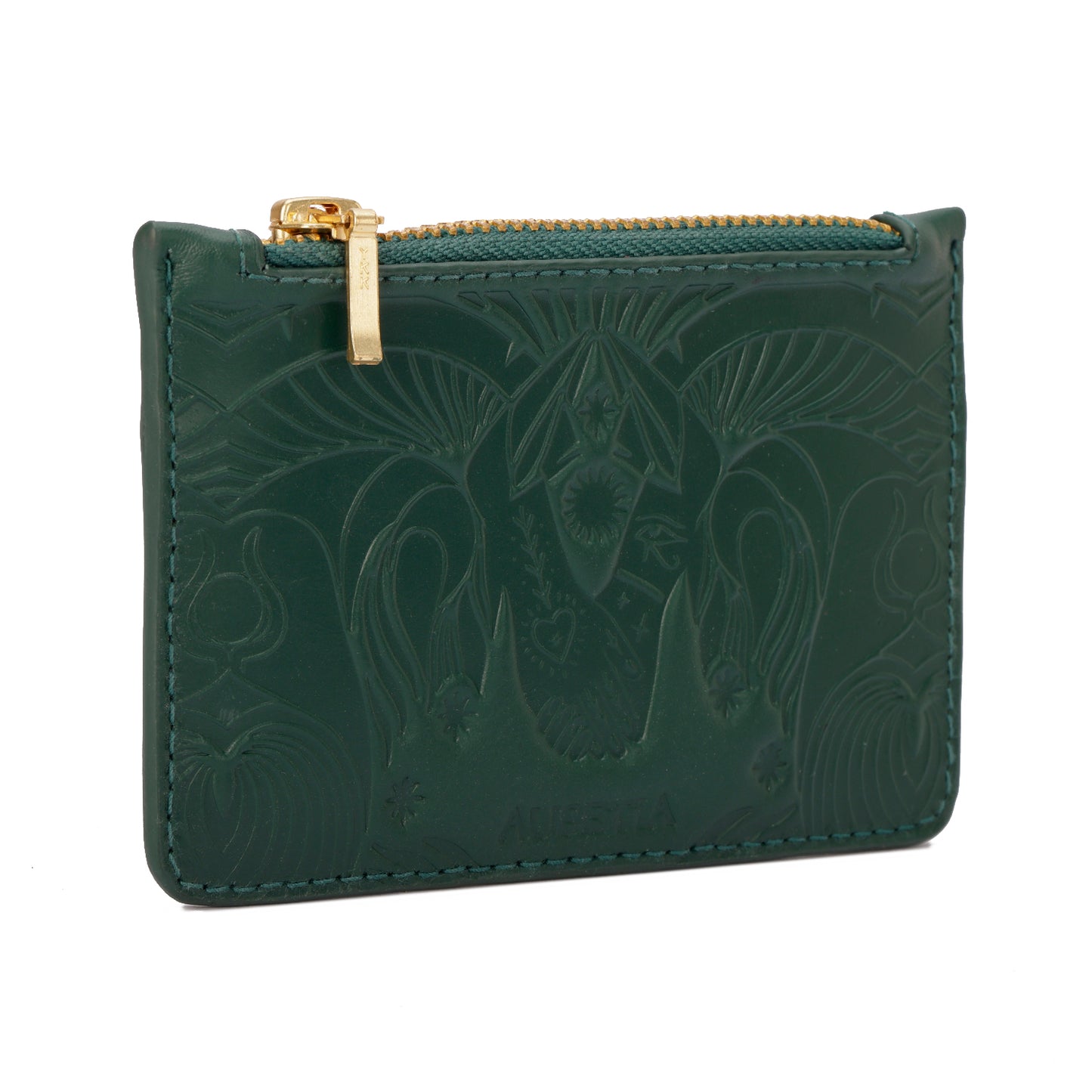 Bound in Light | Green Leather Mini Wallet