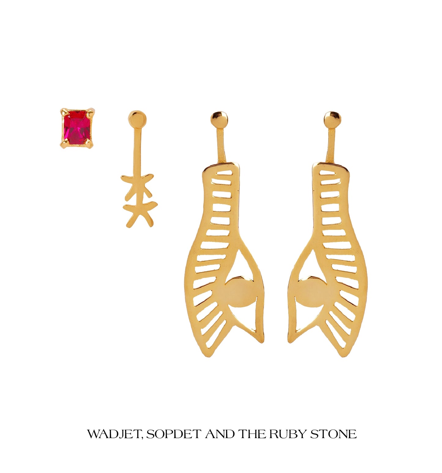 Wadjet, Sopdet And The Ruby Stone Earrings