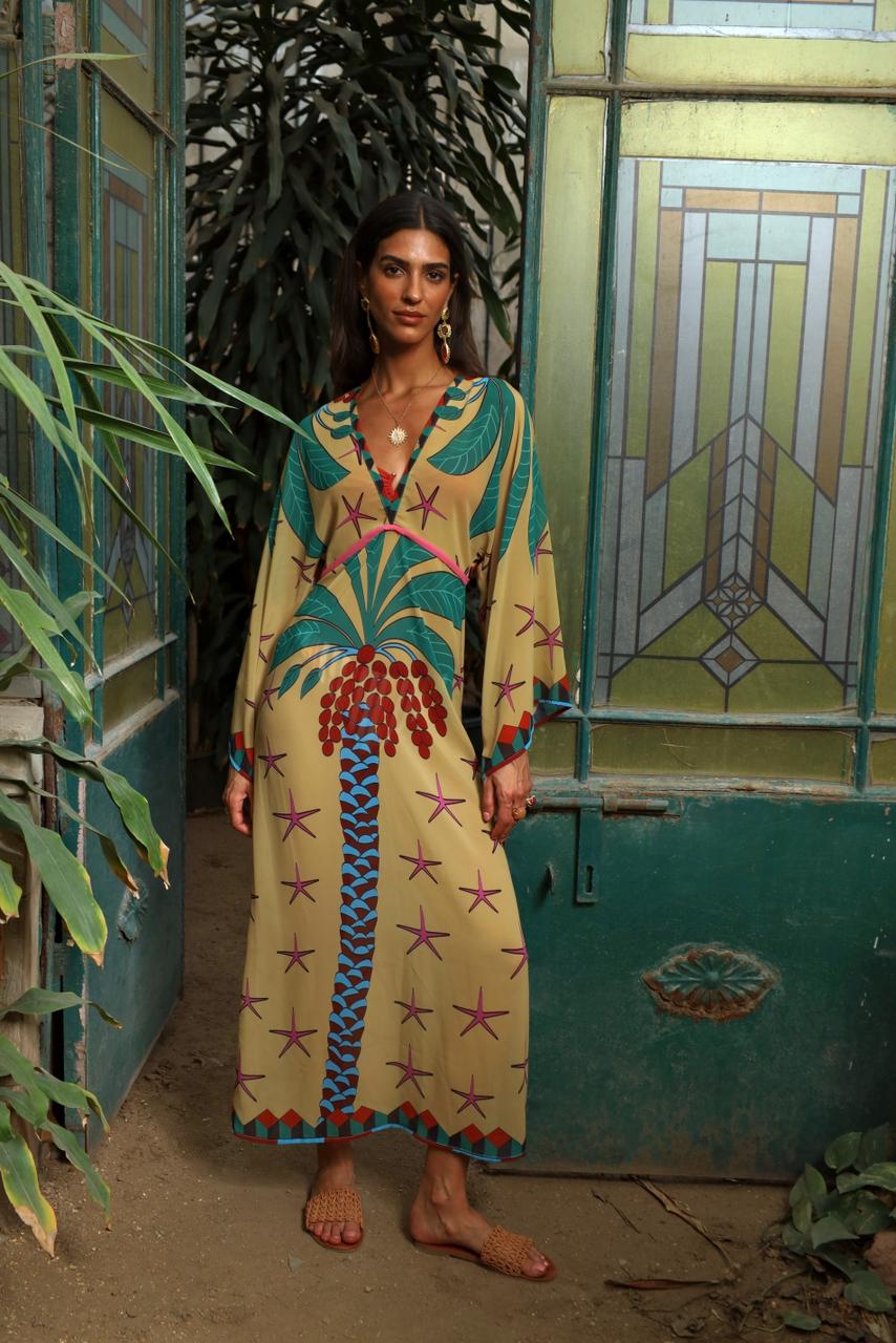 Golden Palms | Cover-Up Dress