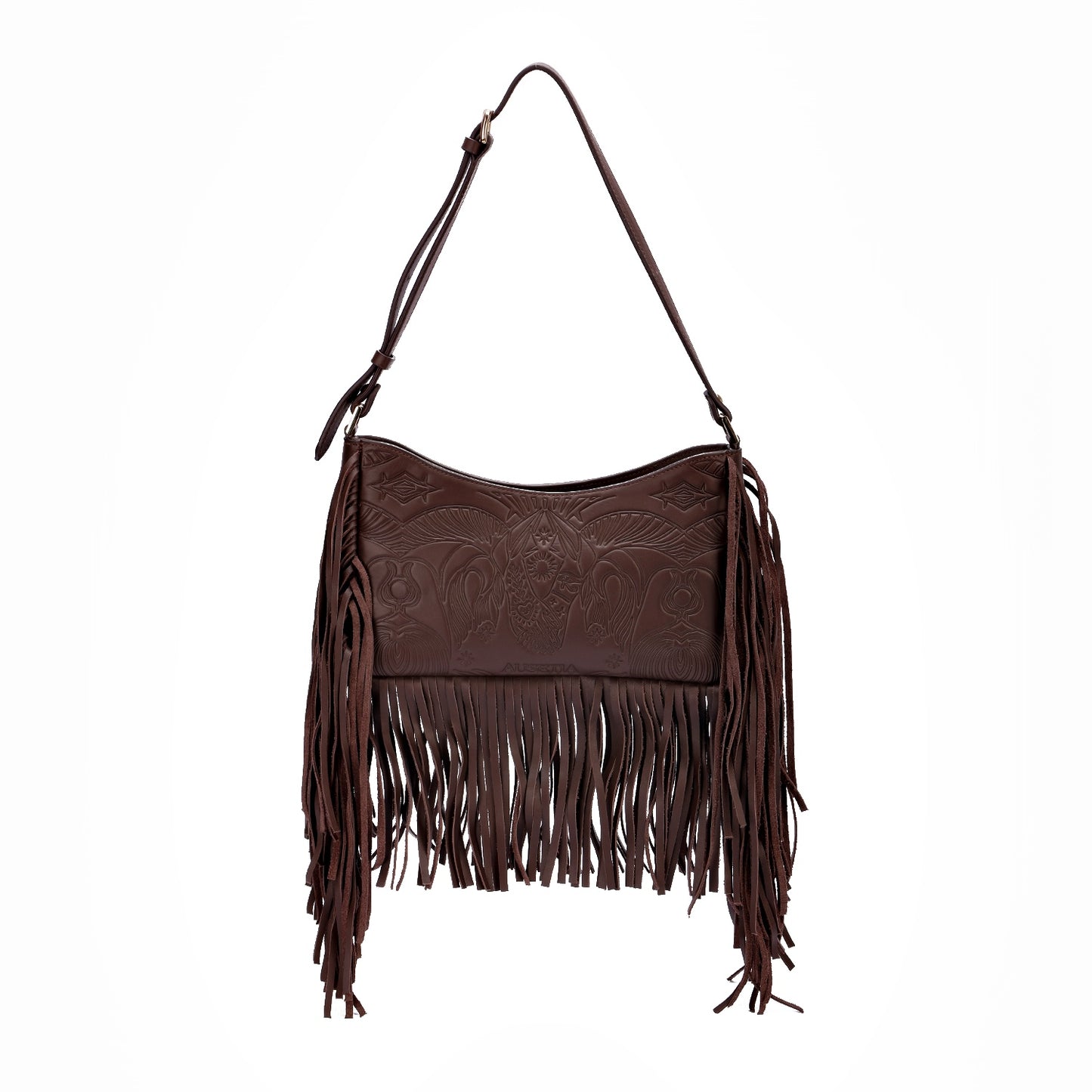 Bound in Light | Brown Fringe Leather Bag