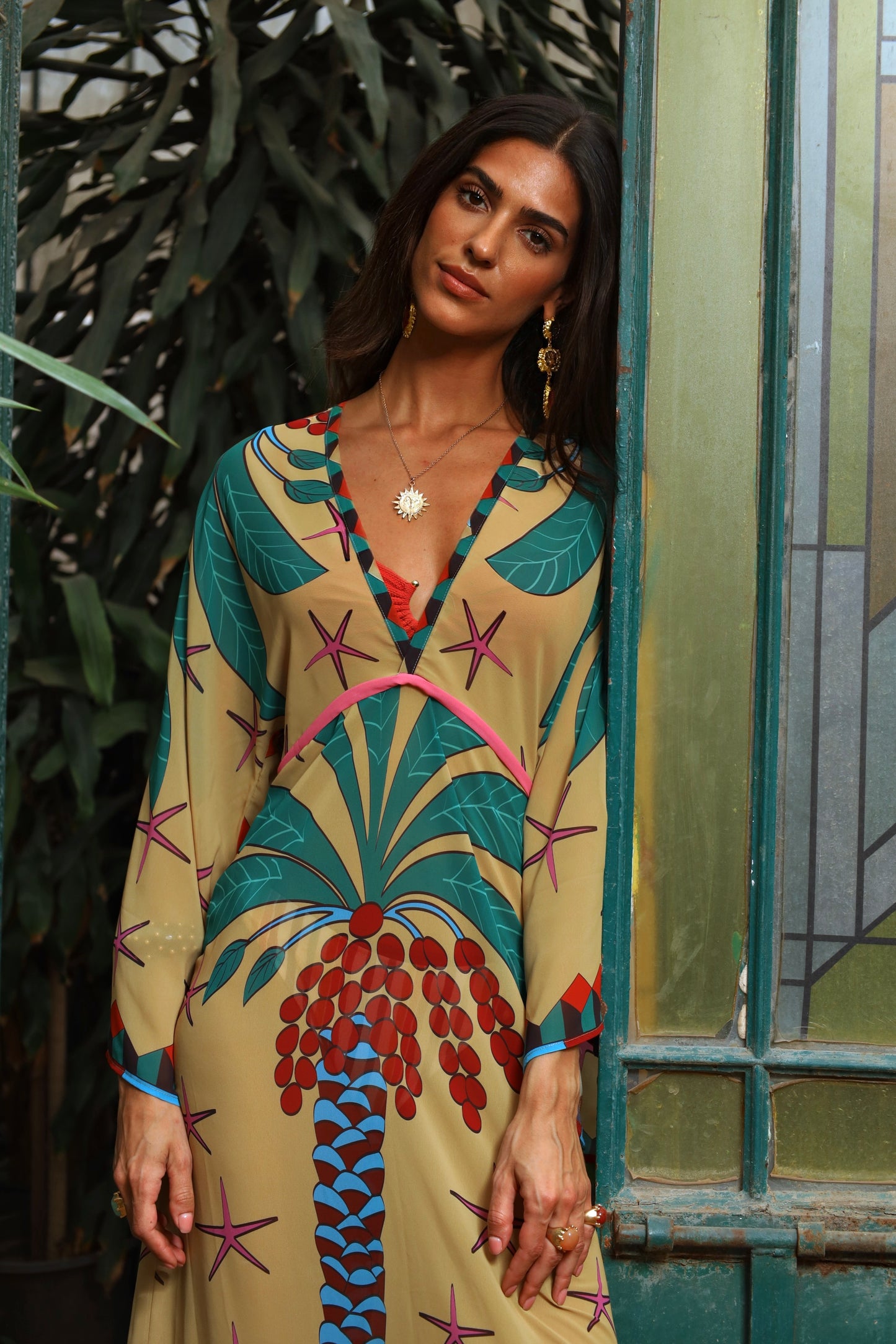 Golden Palms | Cover-Up Dress