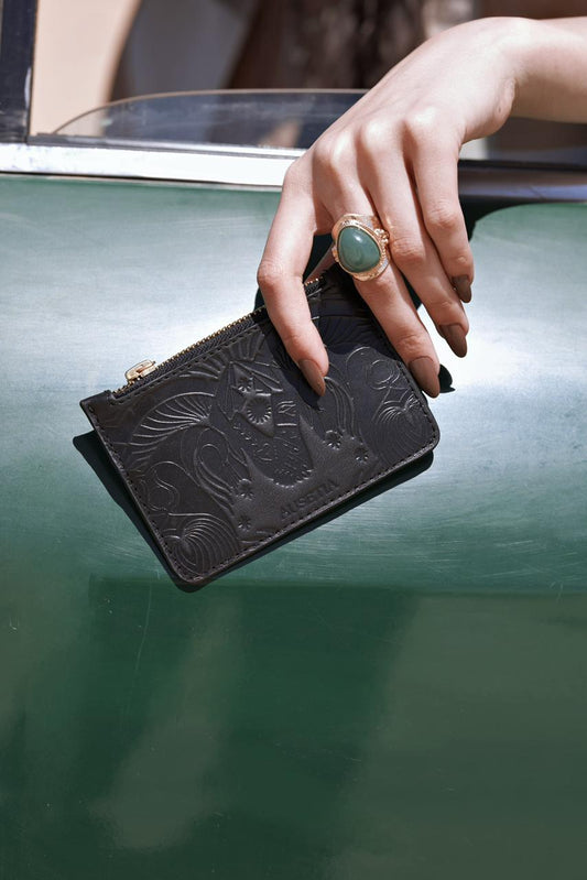 Bound in Light | Black Leather Mini Wallet