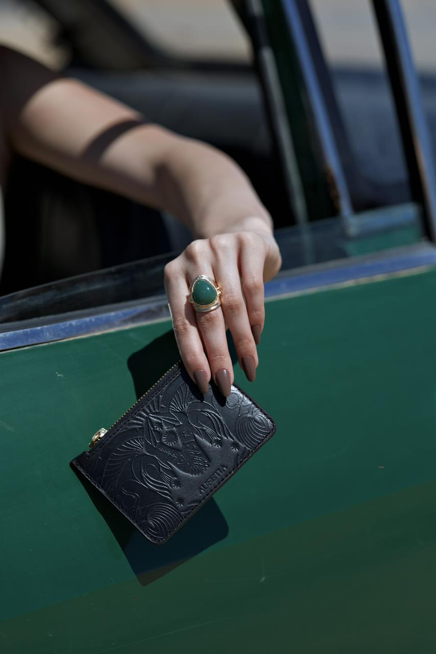 Bound in Light | Black Leather Mini Wallet