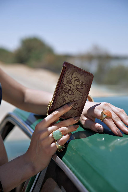 Bound in Light | Burgundy Leather Mini Wallet