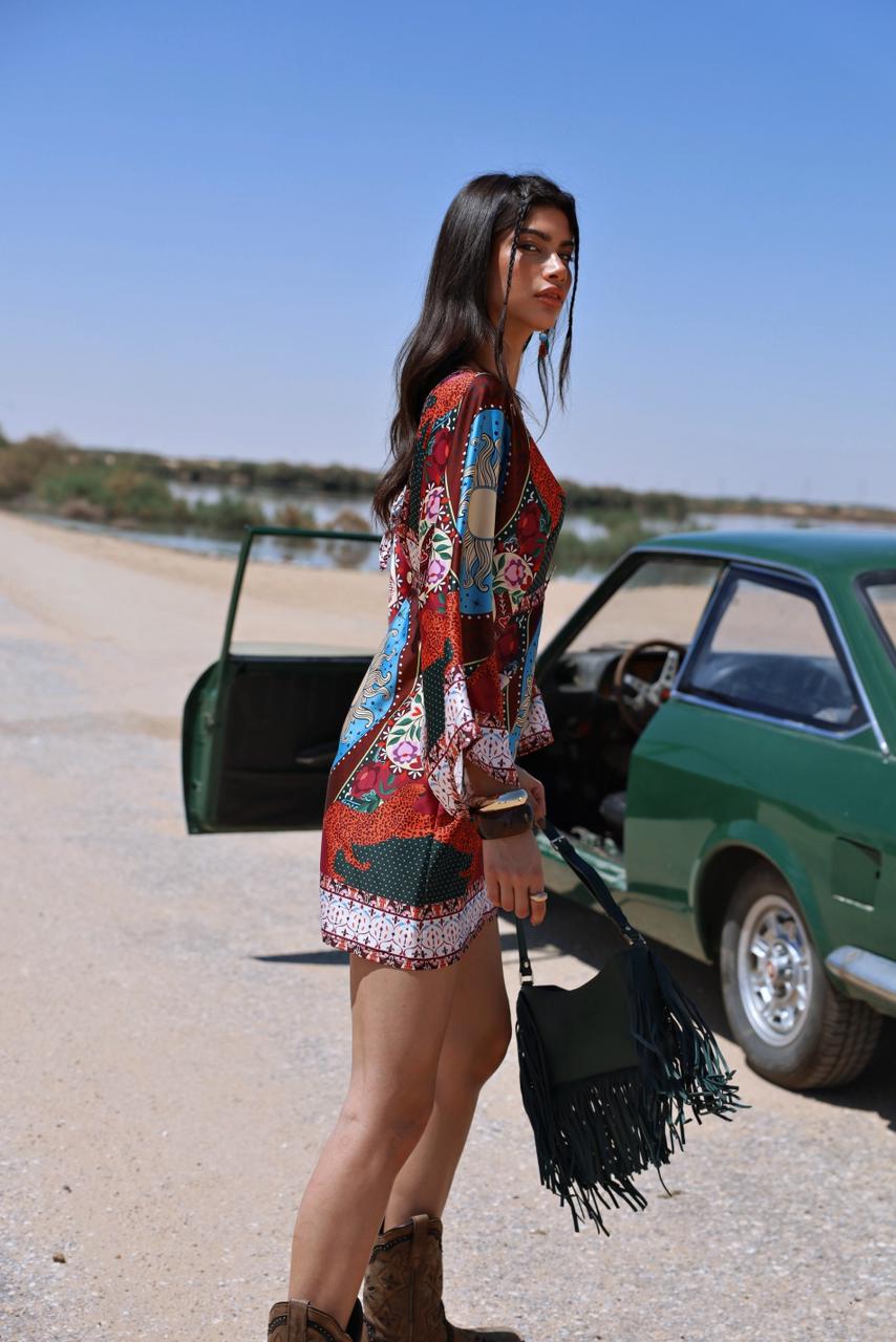 Bound in Light | Green Fringe Leather Bag