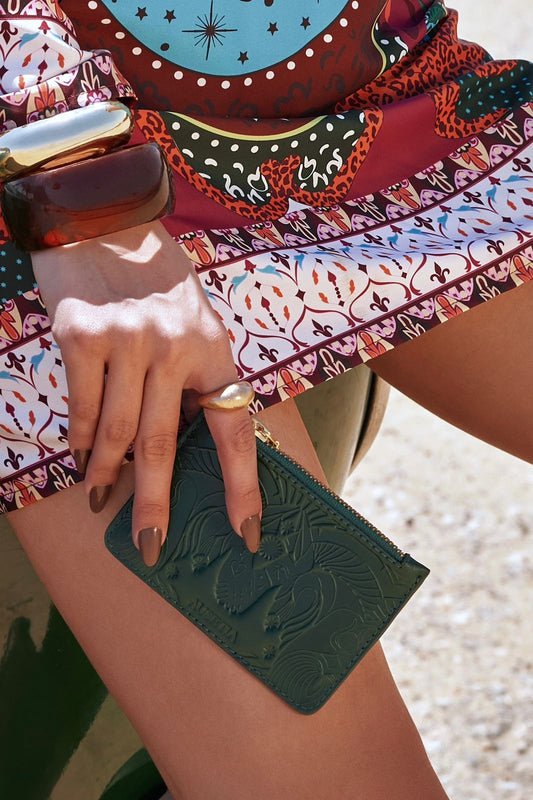 Bound in Light | Green Leather Mini Wallet